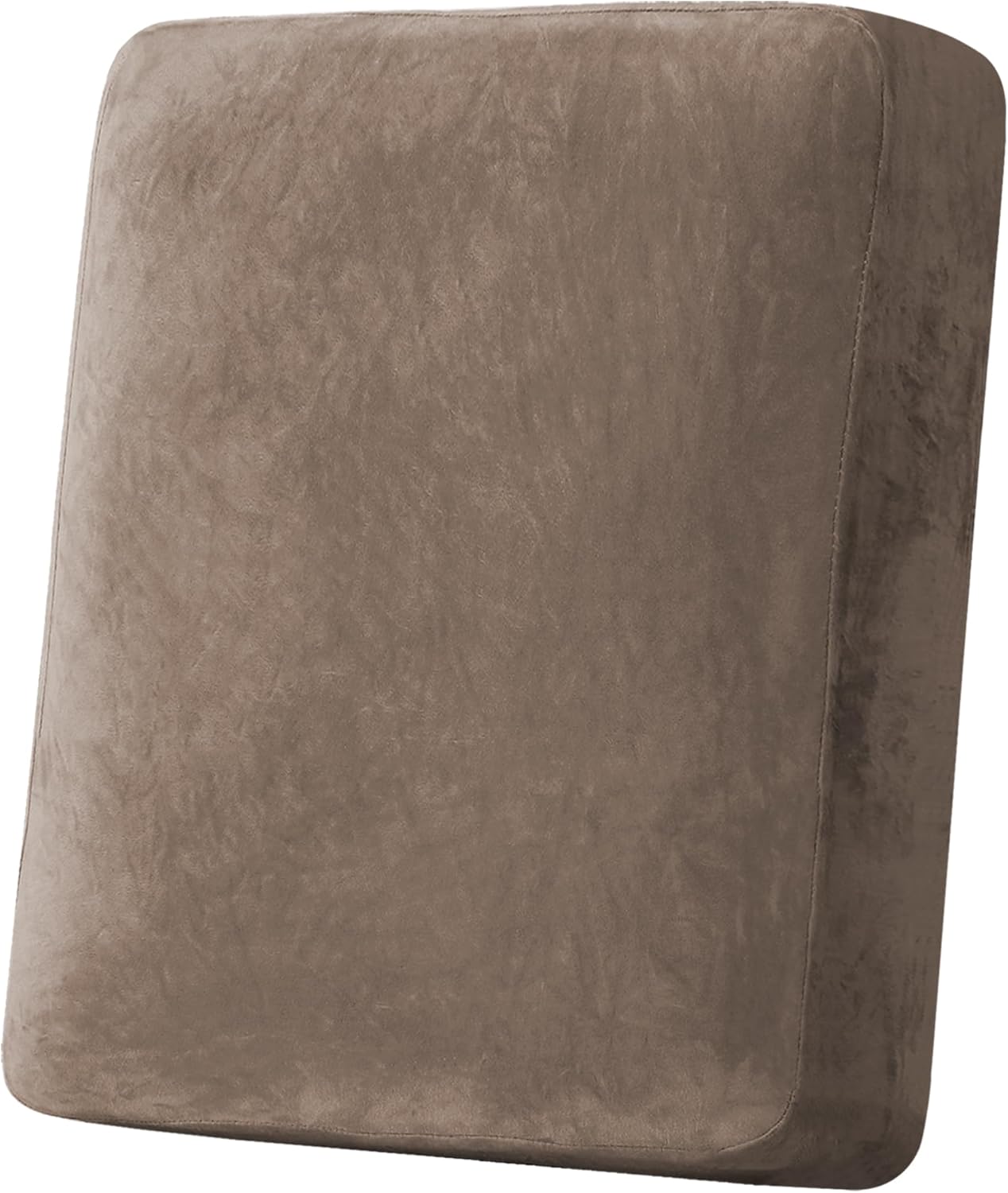H.VERSAILTEX Velvet Stretch Couch Cushion Cover Plush Cushion Slipcover for Chair Cushion Furniture Protector Seat Cushion Sofa Cover (1 Piece Armchair Cushion Covers, Mocha)