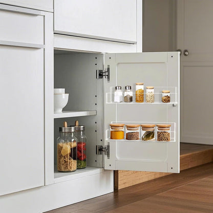 Acrylic Spice Rack Wall Mount-12 Inch, Clear Spice Shelf Storage Holder, 2 Pack Hanging Seasoning Rack Organizer for Cabinet Door, Cupboard or Wall Kitchen (Adhesive or Screw)