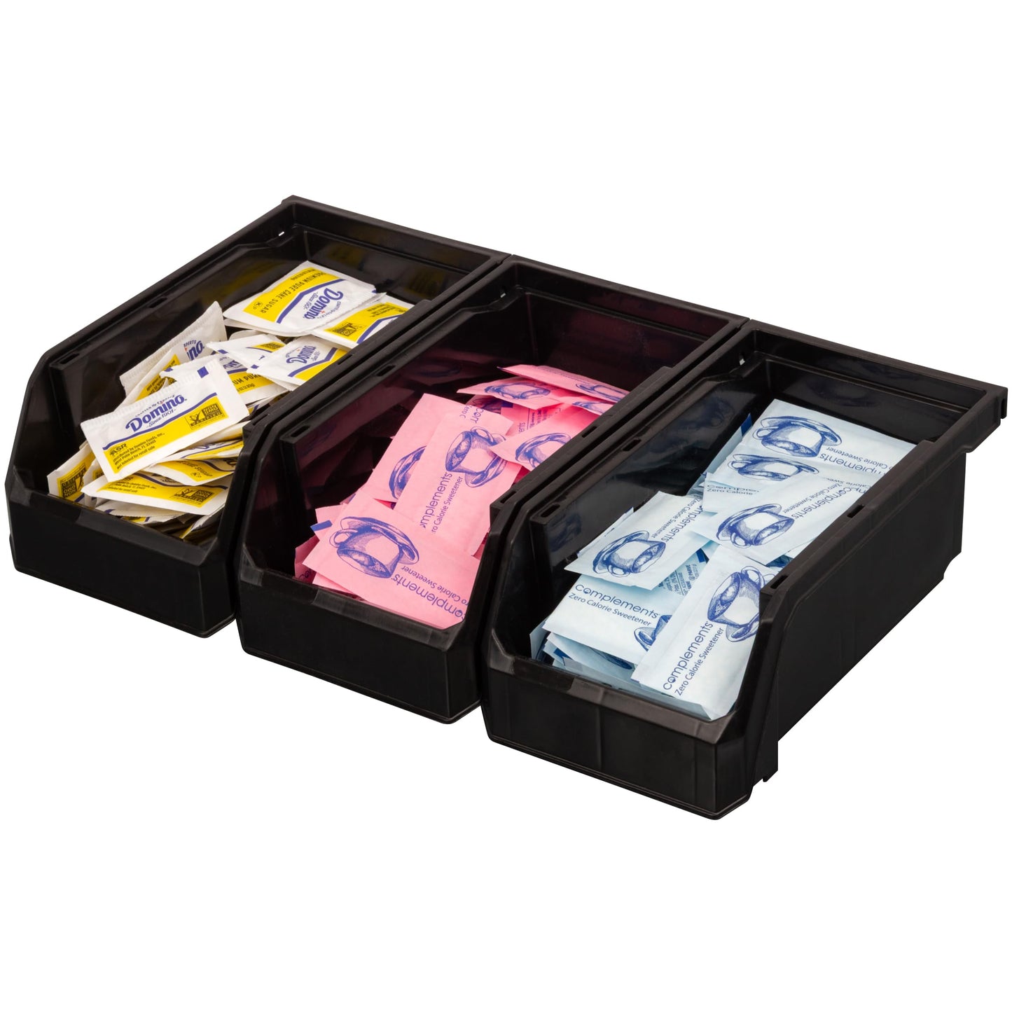 ReadySpace Small Stackable Plastic Storage Bins, 12-Pack, Black