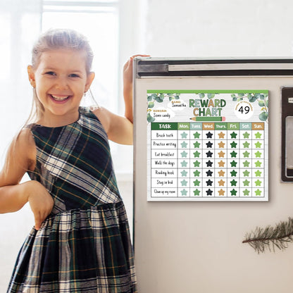 Reward Chart for Kids,Magnetic Behavior Chore Chart for Kids at Home,26 Eucalyptus Chore Charts,1960 Star Stickers,56 Reward Stickers,Incentive Chart to Develop Responsibility and Good Habits,Greenery