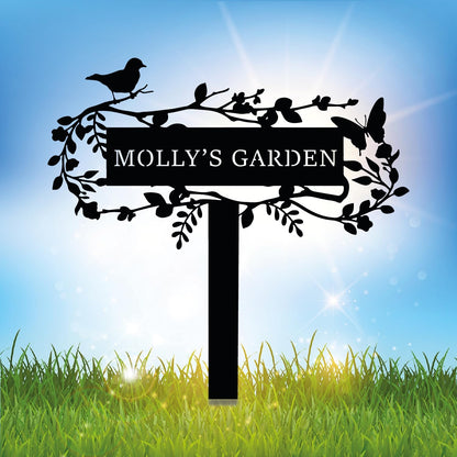 Customized Bird Names Garden Metal Stake Sign, Patio & Lawn Decor