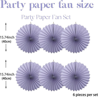Purple Birthday Decorations,DIY Purple Paper Fans Hanging Decoration ,Party Decorations for Adults 16in,Little Mermaid Party Decor,Baby Shower Decorations 30 Color DIY Set (Light Purple)