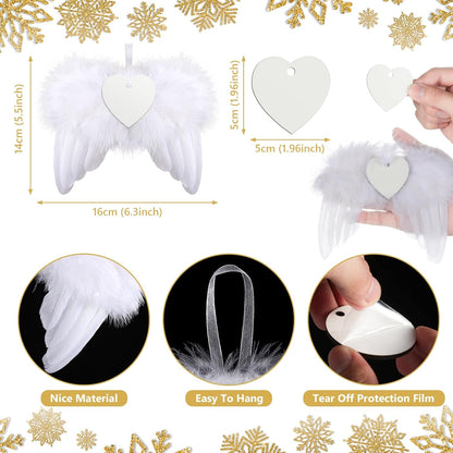 Personalized Christmas Ornaments 2024 Customized with Photo Text Ornament Keepsake Pet First Christmas Ornament Bulk Custom Wooden Xmas Tree Decorations, Wood Heart Wing