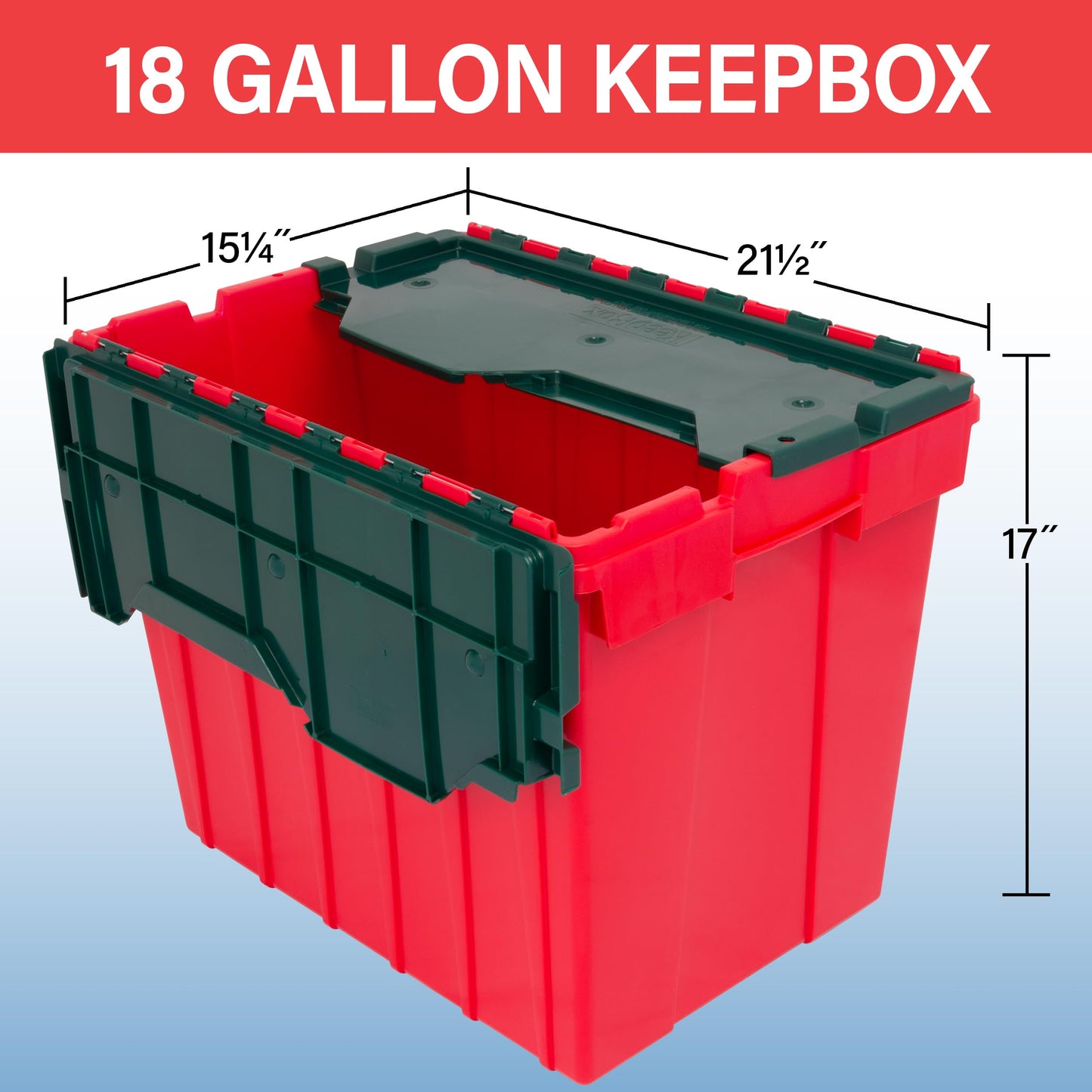 Akro-Mils KeepBox 18 Gallon Storage Container, Nesting and Stackable Plastic Storage Box with Lid