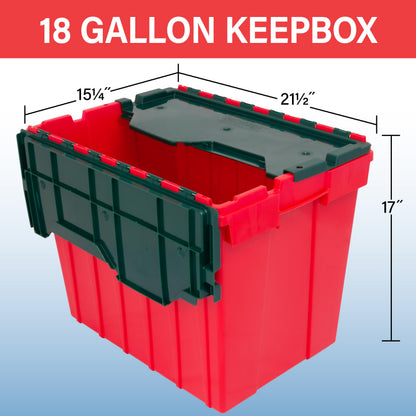 Akro-Mils KeepBox 18 Gallon Storage Container, Nesting and Stackable Plastic Storage Box with Lid