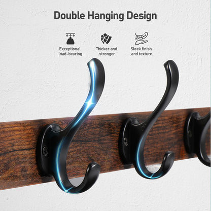 Tatub 29" Rustic Coat Rack Wall Mount with Shelf, Entryway Wall Hooks with Shelf, Coat Hangers for
