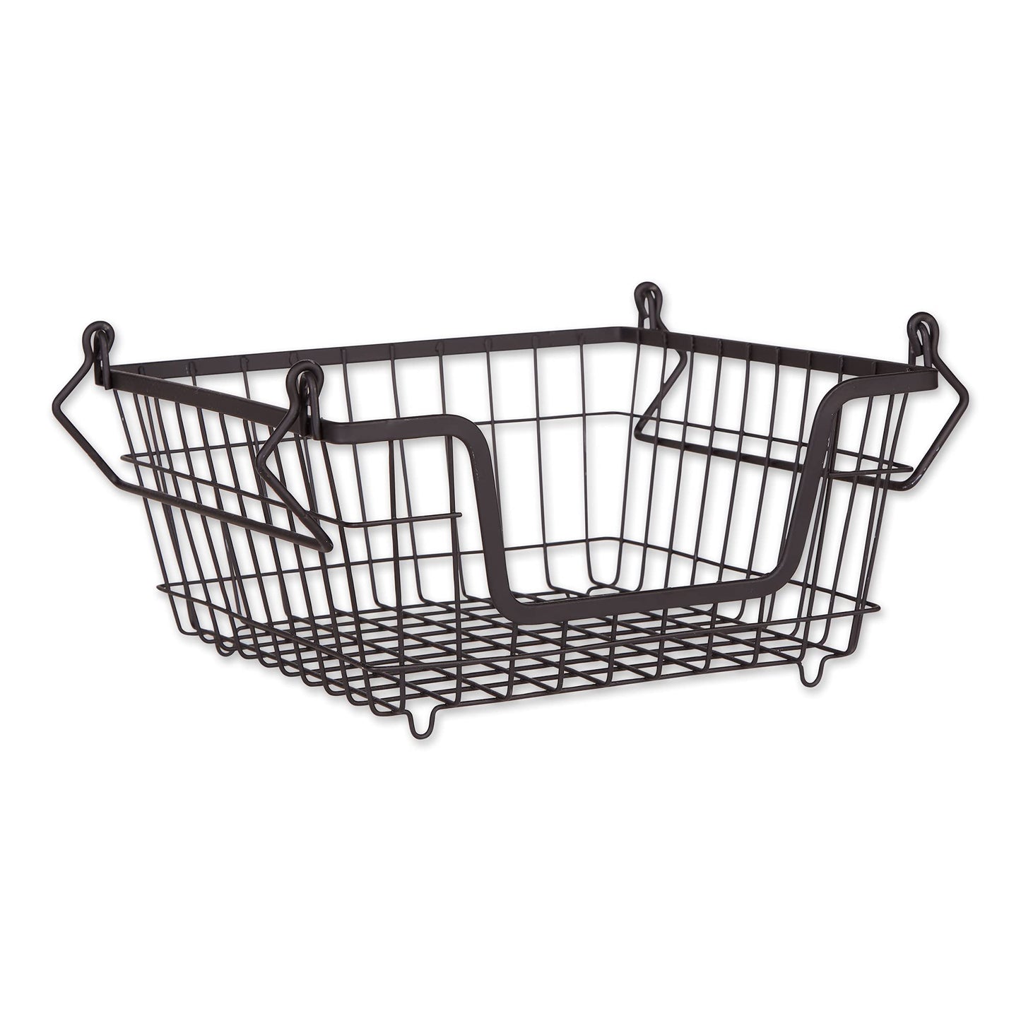 DII Metal Wire Utility Storage Bin, Small, 11x11x6", Black