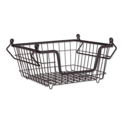 DII Metal Wire Utility Storage Bin, Small, 11x11x6", Black