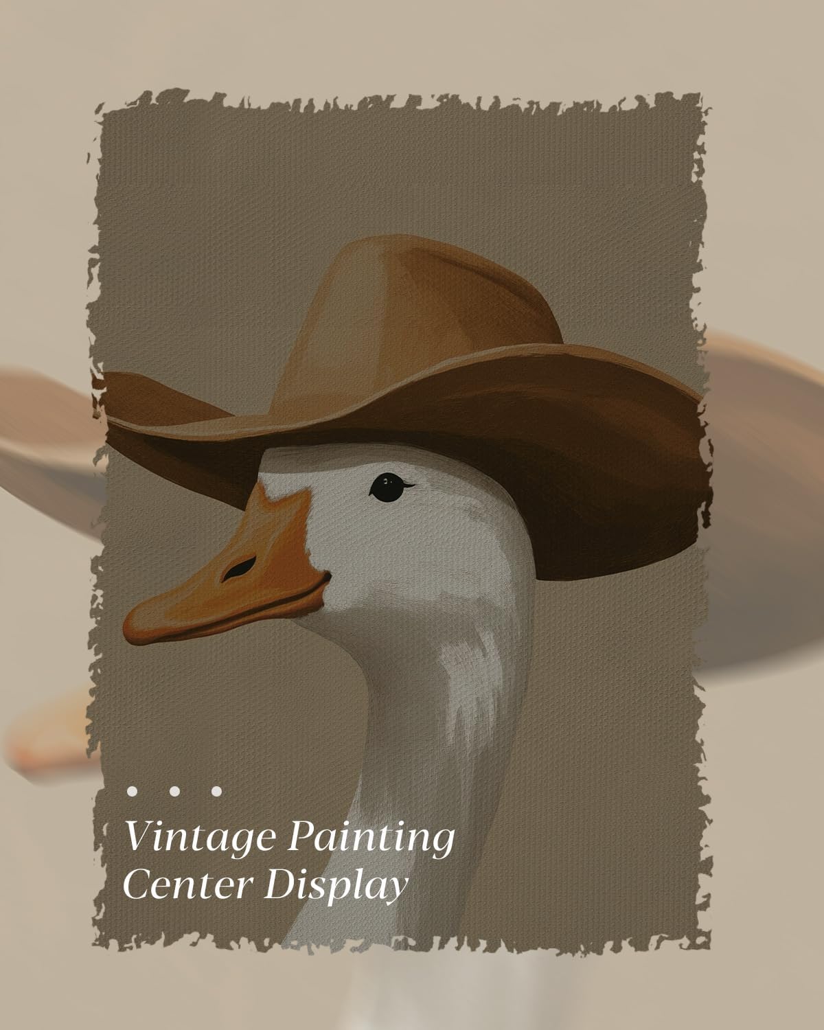 HUARCEY Gold Framed Vintage Wall Art for Living Room, Trendy Duck Canvas Print Wall Decor Maximalist Eclectic Artwork Gallery Picture Oil Painting Boho Western Cowboy Decor Bedroom Bathroom 12"x16"