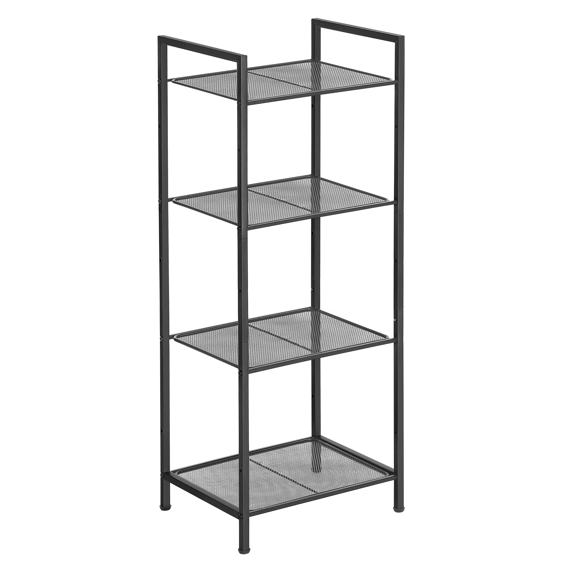 SONGMICS 4-Tier Storage Rack, Bathroom Shelf, Extendable Plant Stand with Adjustable Shelf, for