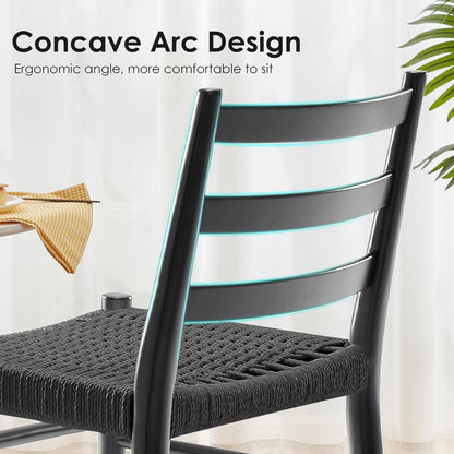 STARY Wood Rattan Dining Room Chairs with Comfortable Woven Seat,Fully-Assembled