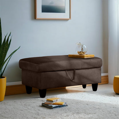 Ottoman Rectangular Storage Ottoman Bench, Flannel Footrest Stool Footstool with Lid for Living Room, Bedroom, Entryway, Coffee, 28.5"x19"x17.5"