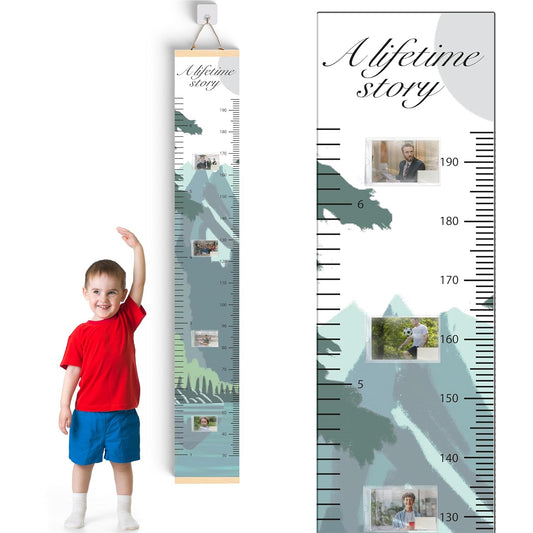 A Lifetime Story Growth Chart for Wall - Personalized for Photos, Photo Stickers, and Memory Album Feature - Height Chart for Kids - Child Height Wall Chart - Height Measurement for Wall