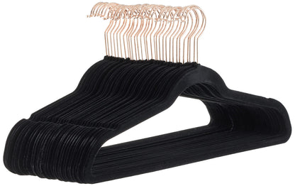 Amazon Basics Slim Velvet Non-Slip Space Saving Sturdy Suit Clothes Hangers, Closet Organizer