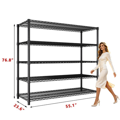 Garvee 76.8" H Storage Shelves 5-Tier Garage Shelving Adjustable for Pantry