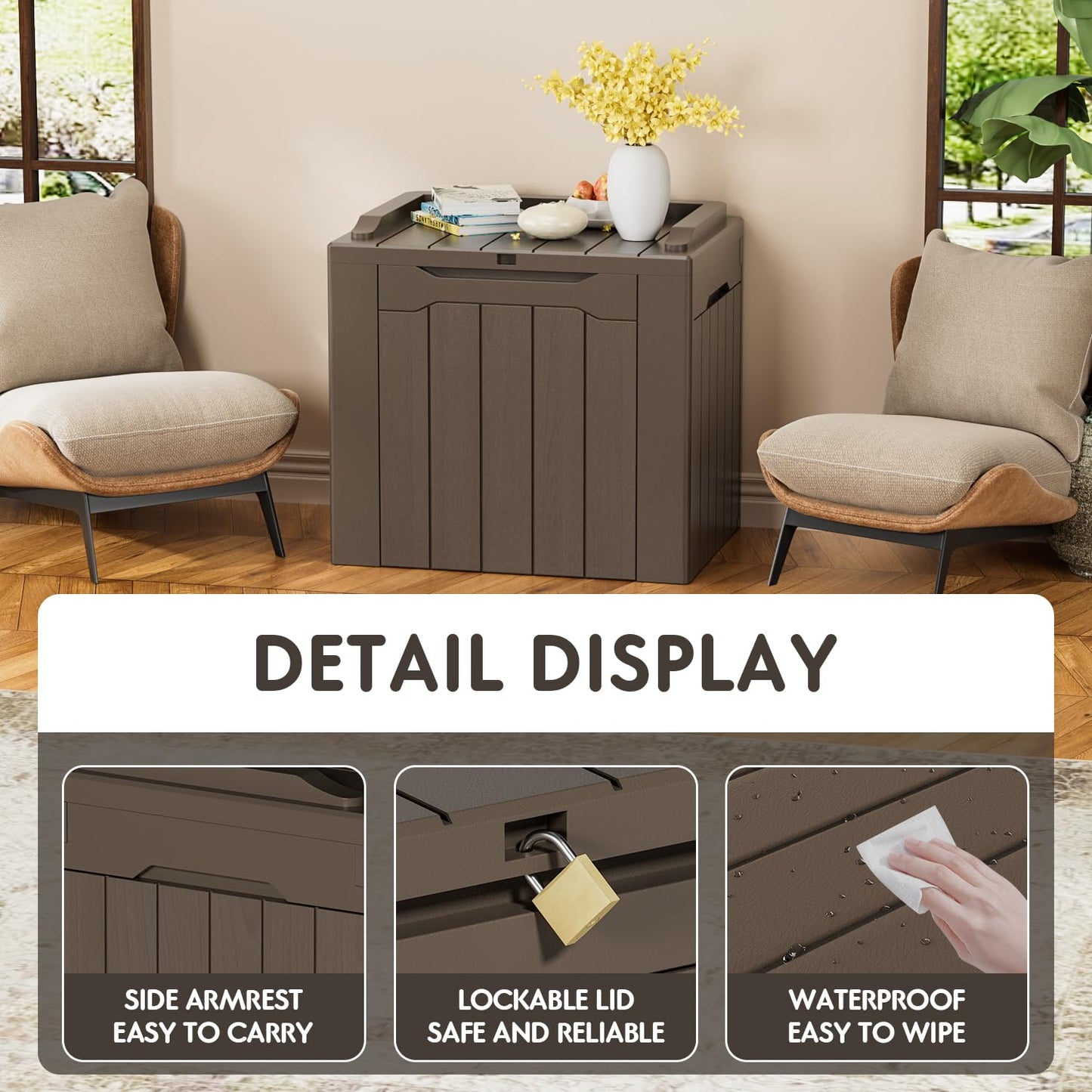 YESHOMY 30 Gal Plastic Storage Bins with Lid Stackable Box Organizers for Living Room, Office