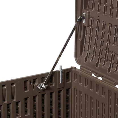 Amazon Basics Outdoor Organization & Storage Deck Box with Lid, 99 Gallon, Brown