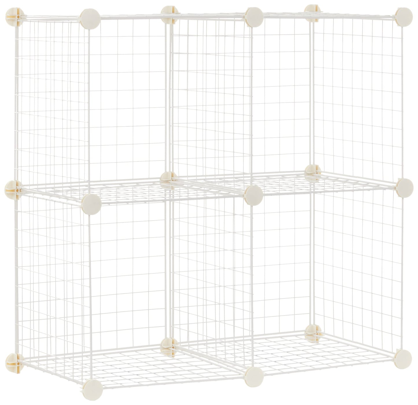 Amazon Basics 4 Cube Wire Grid Storage Organizer, Closet Organizer and Shelves, Stackable