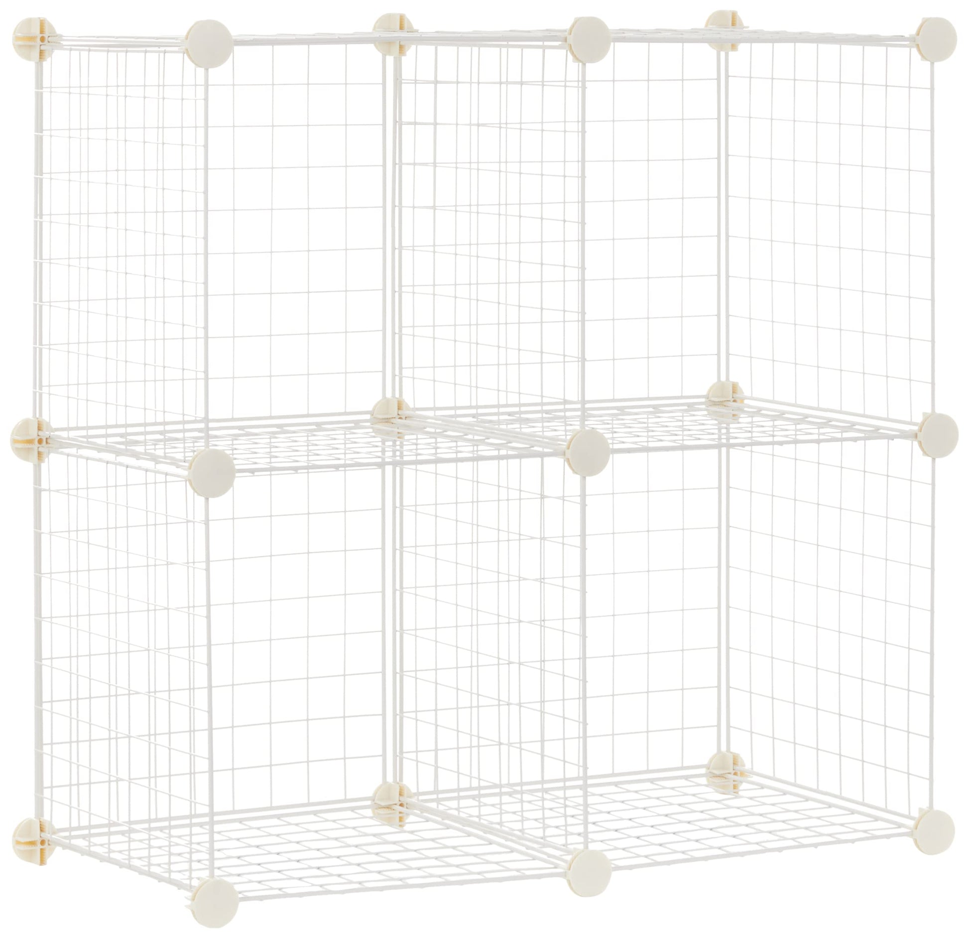 Amazon Basics 4 Cube Wire Grid Storage Organizer, Closet Organizer and Shelves, Stackable