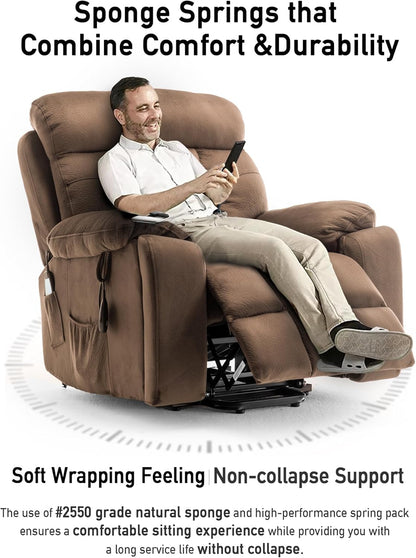 Lazy boy Recliner Chair with Cupholder/Power Lift Recliner Chair for Elderly， Electric Recliner/Big and Tall Recliners for People Up to 6'2"/350lb Range