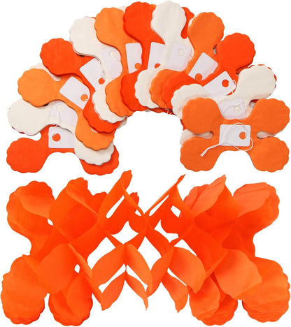 Orange Beige Fall Baby-Shower Party-Decorations Streamers Garland - 157Ft Four-Leaf Clover Autumn Harvest Thanksgiving Hanging Banner,Boho Birthday Bridal Wedding Engagement Bachelorette Decor Hugtmr