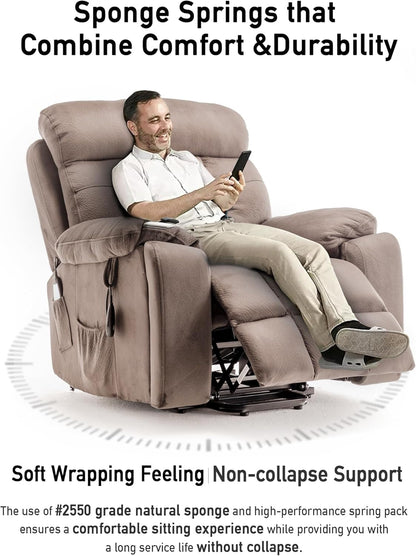 Lazy boy Recliner Chair with Cupholder/Power Lift Recliner Chair for Elderly， Electric Recliner/Big and Tall Recliners for People Up to 6'2"/350lb Range