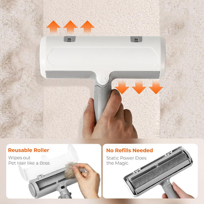 Pet Hair Remover - Reusable Lint Roller for Cats and Dogs, Effortlessly Removes Fur from Furniture, Carpets, Bedding, and Clothing, Static Cling Technology, Self-Cleaning Design