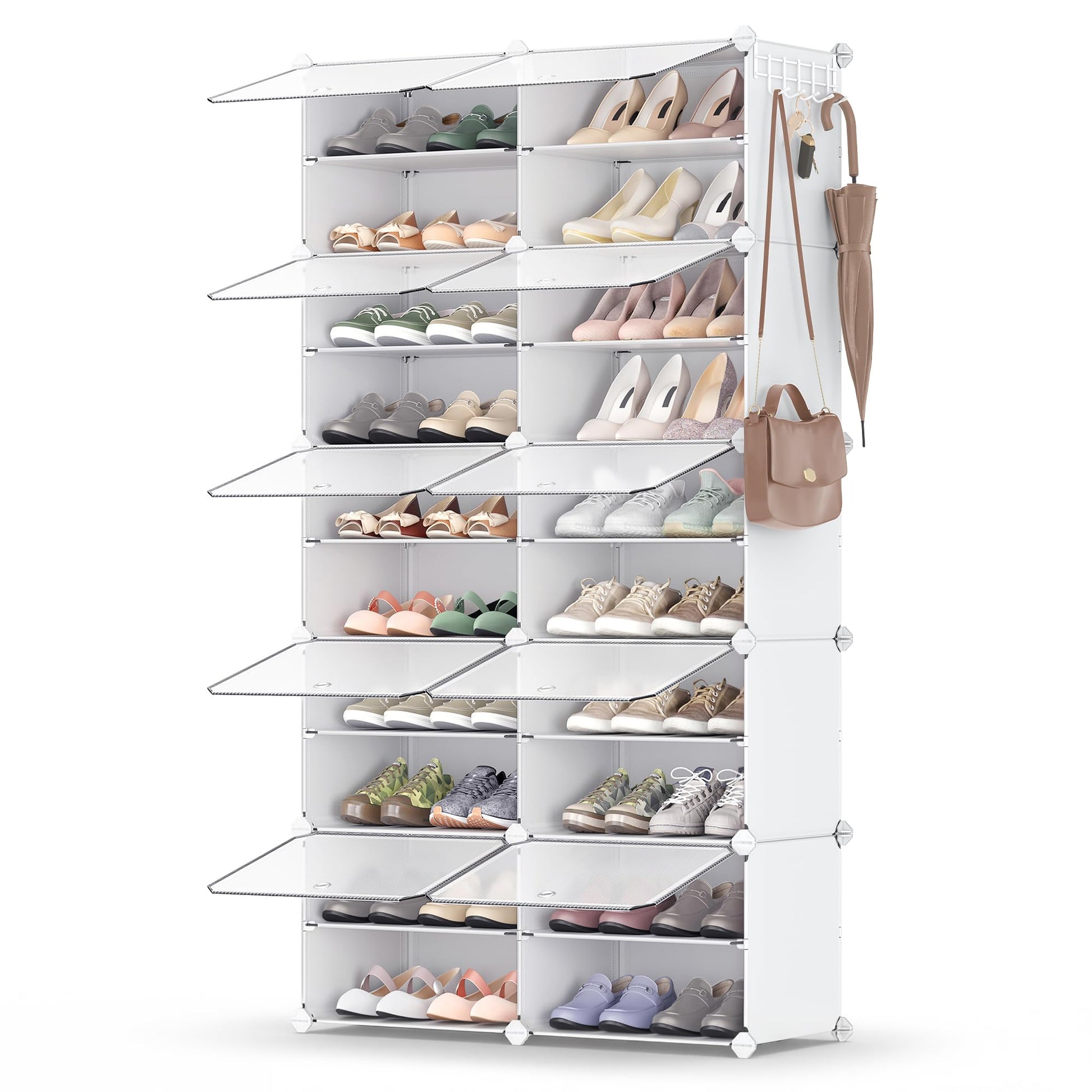 SONGMICS Shoe Rack Organizer, 10-Tier Shoe Storage Cabinet for Closet and Entryway, Holds 40 Pairs