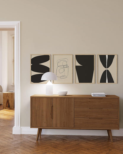 HAUS AND HUES Picture Frames 16x24 - Set of 4 Standalone Beige Oak Frame 16x24 Picture Frames for Wall, Poster Frames 16x24, 16 x 24 Gallery Wall Frame Set, 16 by 24 Picture Frame (Beige Frame)