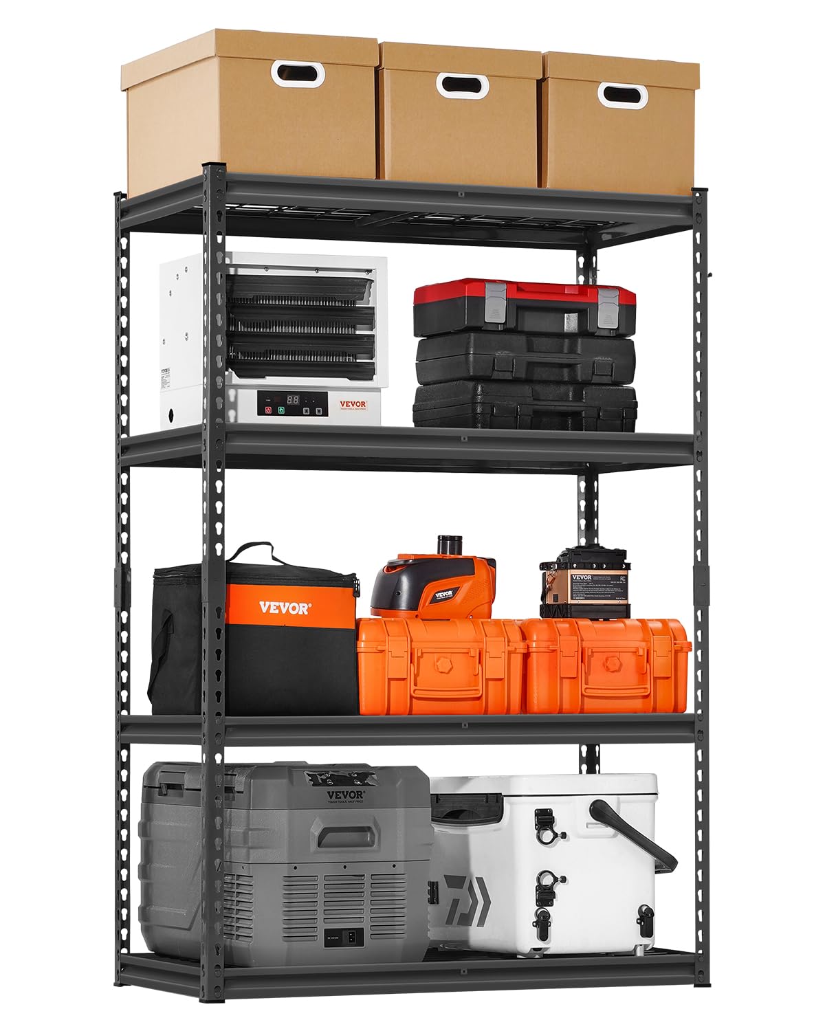 VEVOR Storage Shelves, 2400 lbs, 4 Tier Heavy Duty Garage Shelving, 20" D x 40" W x 60" H