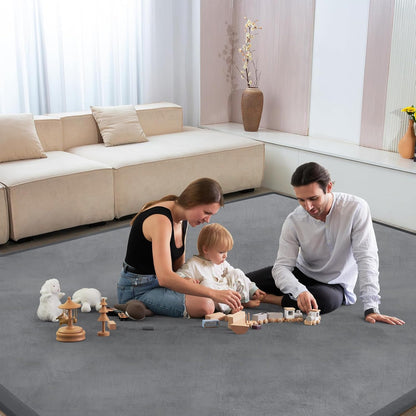 Baby Play Mat for Floor Tummy Time Nursery Rug Muscle Mat Area Rug Playroom Tatami 50 * 50" Memory Foam 1.3" Thick Crawling For Babies,Toddlers, Infants, Kids,Floor Mat(Grey)