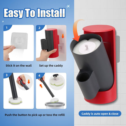 Disposable Toilet Brush - 30 Toilet Wand Refills,Toilet Brush with Holder,Disposable Toilet Bowl Cleaner Wand for Deep Cleaning and Hygienic Bathroom Maintenance.