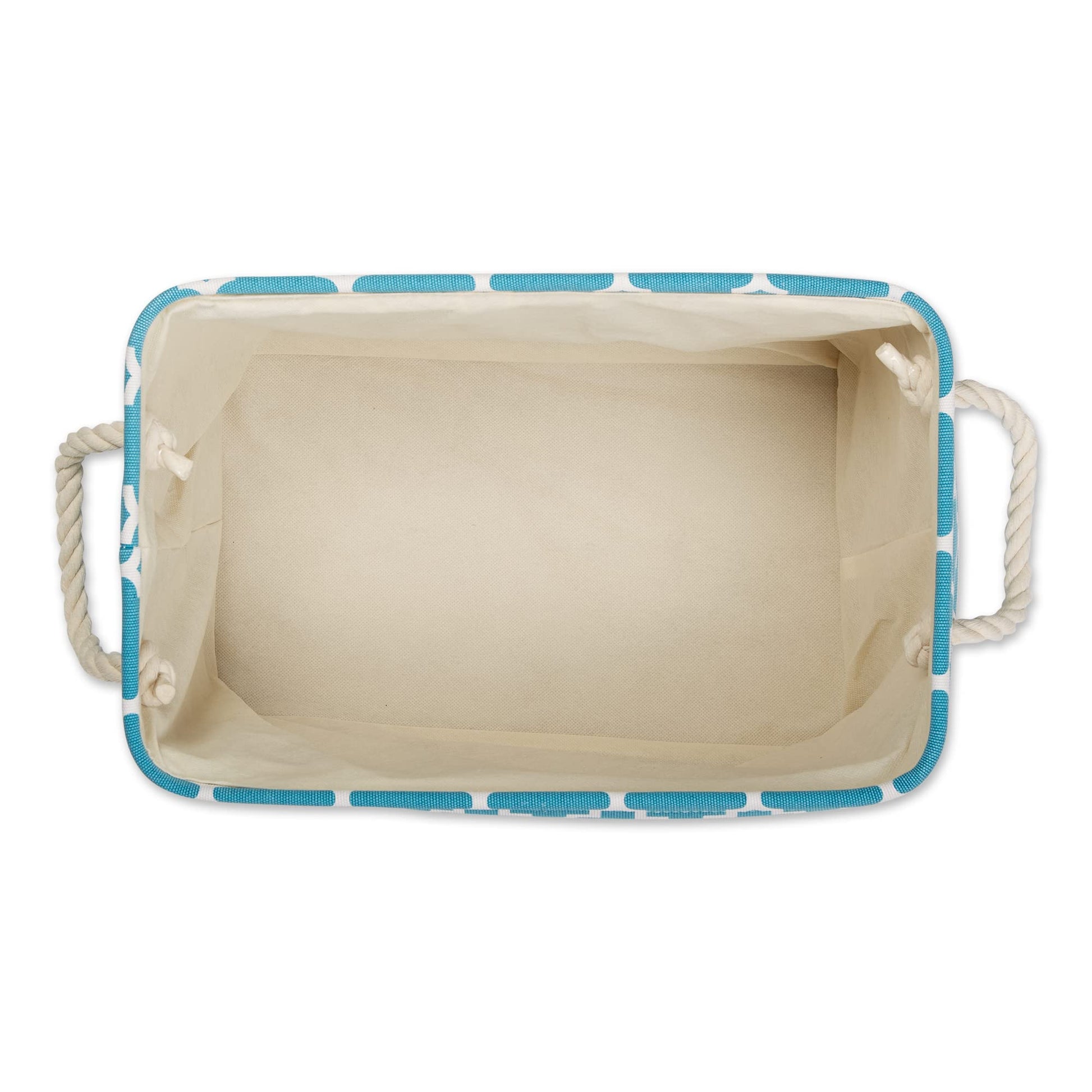 DII Polyester Container with Handles, Lattice Storage Bin, Small, Storm Blue