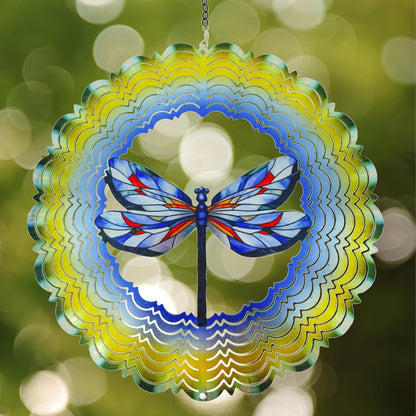 Wind Spinners Outdoor Dragonfly Decorations - Birthday Gifts for Women Mom Grandma, Hanging Wind Spinner 12 inch 3D Wind Sculptures for Garden Decor for Outside, Patio, Yard, Outdoor