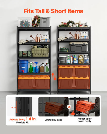 VEVOR Storage Shelves, 5-Tier Adjustable, 3000 lbs Capacity, Heavy Duty Garage Storage Shelving