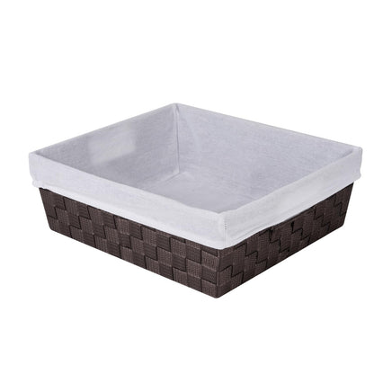 Whitmor Woven Strap Liner Shelf Tote,Storage Basket,Espresso
