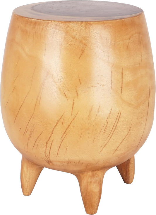 Rutledge & King Kirklee Wood End Table - Small Round Side Table - Suar Wood Side Table - Round