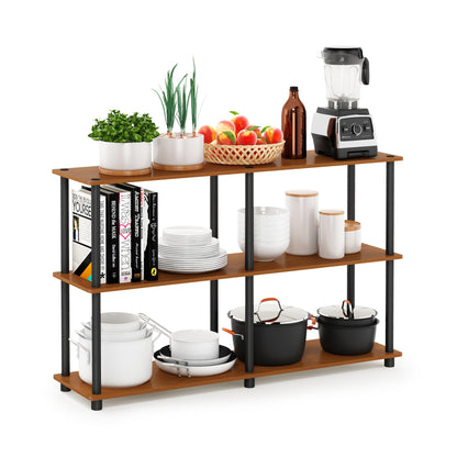 Furinno TURN-N-TUBE Storage Shelves, 3-Tier 47.4 Wide Book Shelf, Corner Shelf, Toolless Open