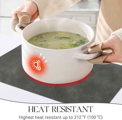 MOSAYT Vinyl Placemats Set of 4-12 X 17 Inch - Faux Leather 100% Waterproof Oil-Proof Wipeable PU Place Mats, Heat Resistant Reversible Table Mats for Kitchen, Dining, Outdoor (Dark Grey)