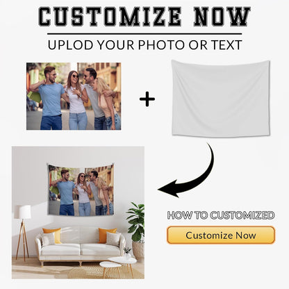Custom Tapestry For Wall Bedroom Custom Backdrop Personalized Image Text Photo Customized Funny Tapestry Banners And Signs Horizontal Model Tapestrys 1