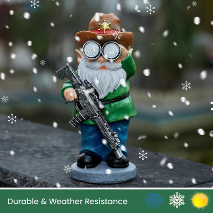 Funny Garden Gnomes Statue Outdoor Decor, Solar Telescope Gnome Decorations for Yard, Lawn, Patio, Porch, Fathers Day Birthday Housewaming Gifts for Dad, Men, Husband, 10.6 Inch, Resin