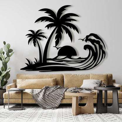 Palm Tree Metal Wall Decor,Palm Tree Metal Wall Art,Metal Palm Tree,Metal Palm Tree Wall Decor,Tropical Metal Wall Art,Beach Wall Decort,Metal Wall Decor (style 1,white,31 L" x 25 W" / 80 x 63 cm)