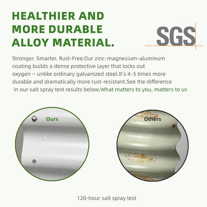 DaisyVibe Raised Garden Bed Kit, Planter Raised Garden Boxes Outdoor, Oval Large Metal Raised Garden Beds for Vegetables Flowers (Grey, 8ftx2ftx1ft)