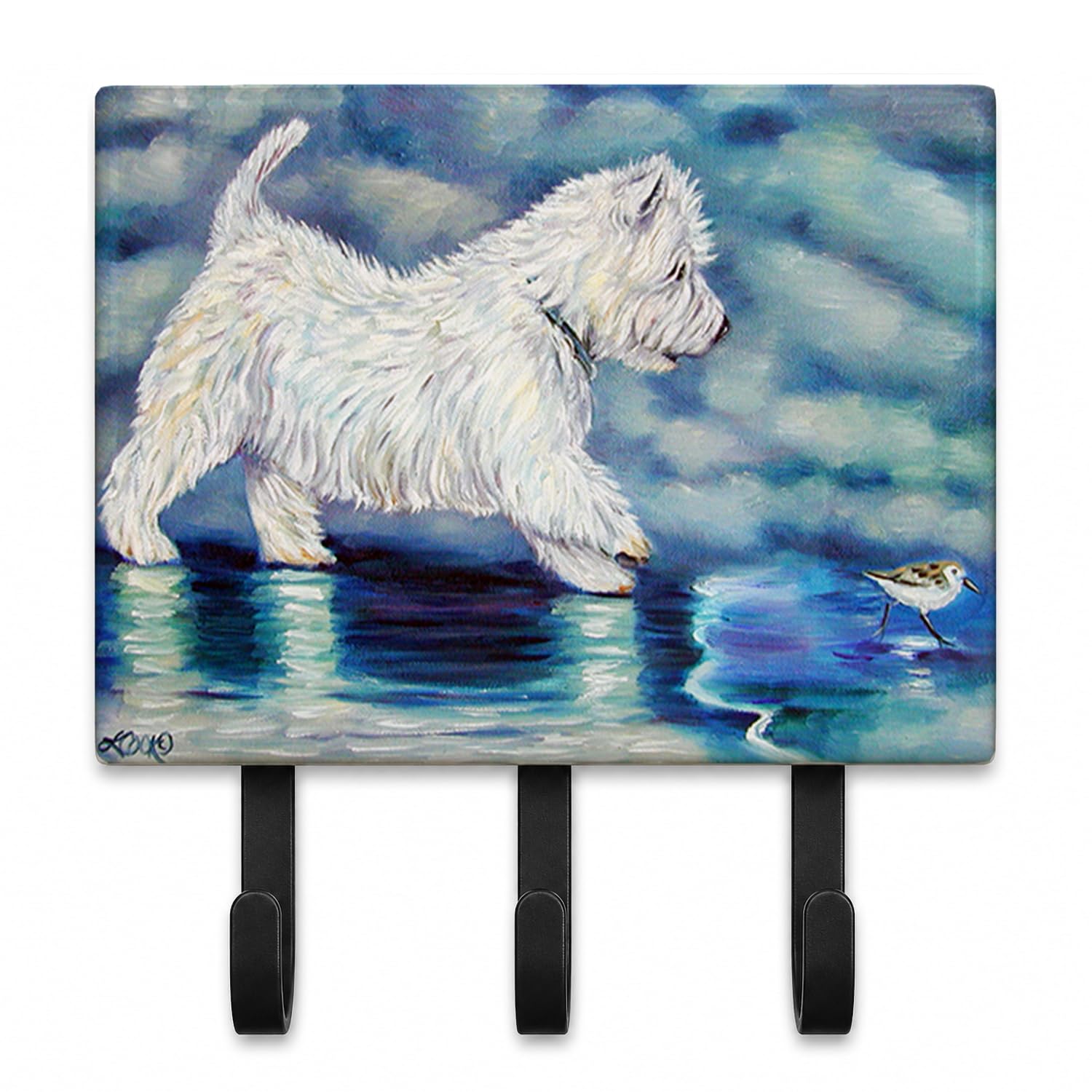 Caroline's Treasures 7334TH68 Misty Westie Leash or Key Holder, Wall Hooks, Key Hooks Holder, Coat