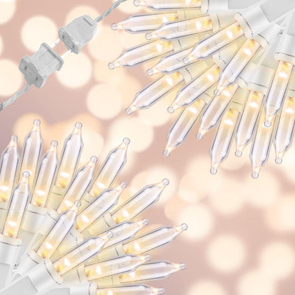 150LIGHTS WARM WHITE Extra-Bright With End Connectors Christmas Decorative Lights 9.72m UL Certified Mini String Light Set Waterproof for Home Garden Holiday Christmas Tree Party Patio Wedding