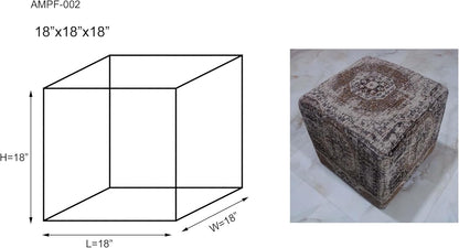 Mark&Day Pouf Ottoman, Kaltenleutgeben Traditional Camel Cube Pouf Foot Rest for Living Room, Bedroom and Boho Home Decor (18"x18"x18")