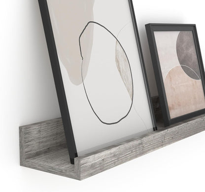 Giftgarden 36 Inch Grey Floating Shelves for Wall Mount, Gray Wood Wall Shelf Ledge for Bathroom Bedroom Living Room Kitchen Storage, Set of 3 Different Sizes