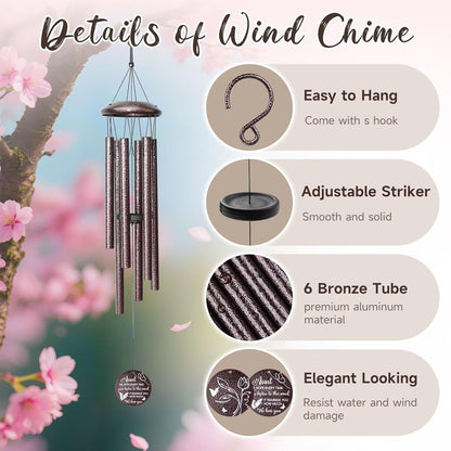 Gifts for Aunt, 25''Wind Chimes, Birthday Gifts for Aunt from Nephew Niece, Best Aunts Ever Gift for Women,Thanksgiving,Christmas Day Gift Ideas for Love Rreminder.