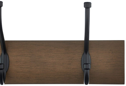 Amazon Basics Rectangular Farmhouse Wall-Mounted Coat Rack for Entryway and Bedroom, Storage