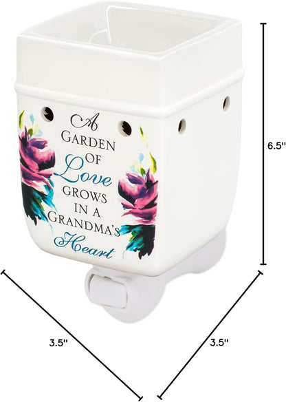 Elanze Designs Grandma Garden of Love Ceramic Stoneware Electric Plug-in Outlet Wax Oil Warmer